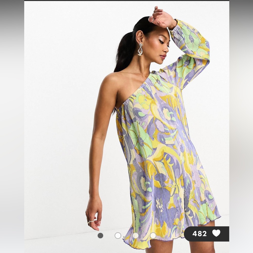 ASOS Retro Print Plisse Romper